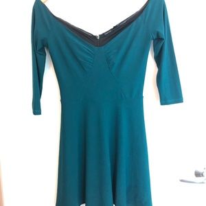 Forest Green Off-the-Shoulder NBD Dress